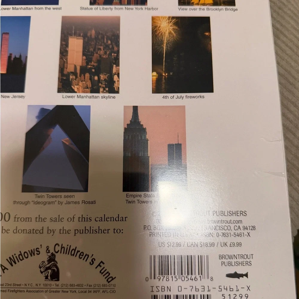 World Trade Center 2002 Memorial Calendar - Brown and Black